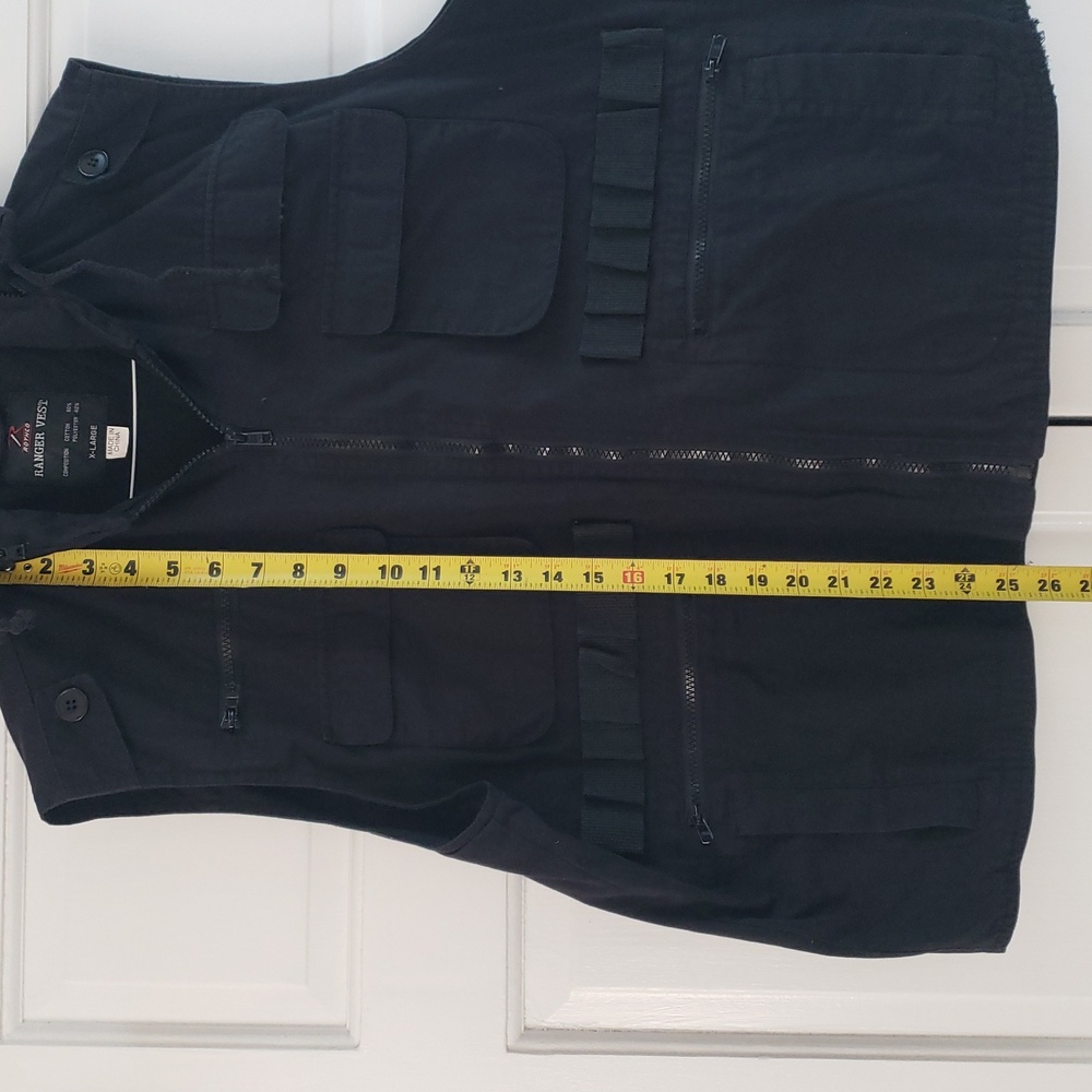Men's Black Tactical Ranger Vest by Rothco - Picture 11 of 12